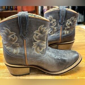 Laredo Womens Sapphrye Round Toe Dress Boots Mid Calf Low Heel 1-2" - Blue